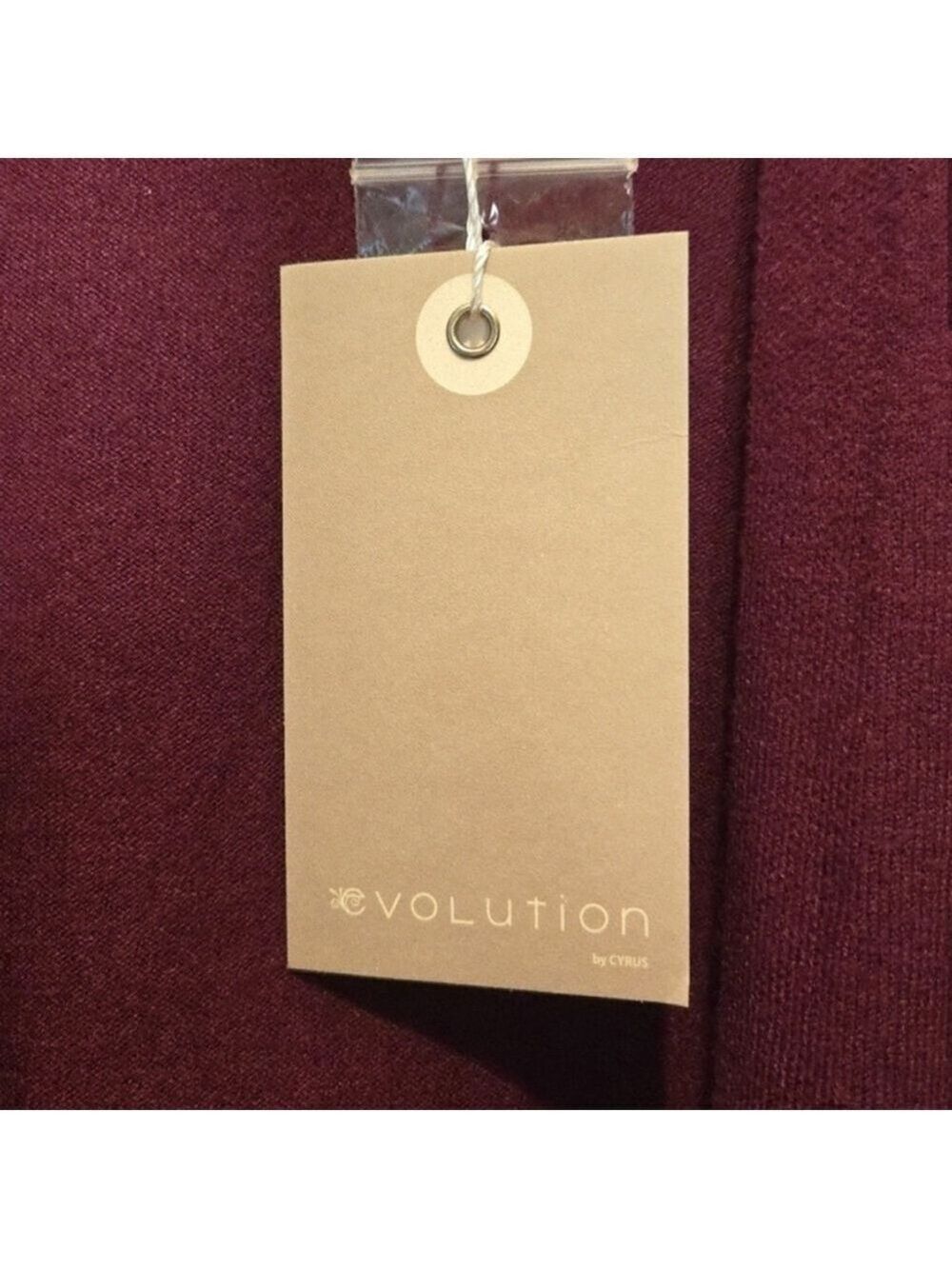 Evolution by Cyrus Ribbed Cardigan XS Red Burgundy Open Front Knit Lightweight - Picture 9 of 14